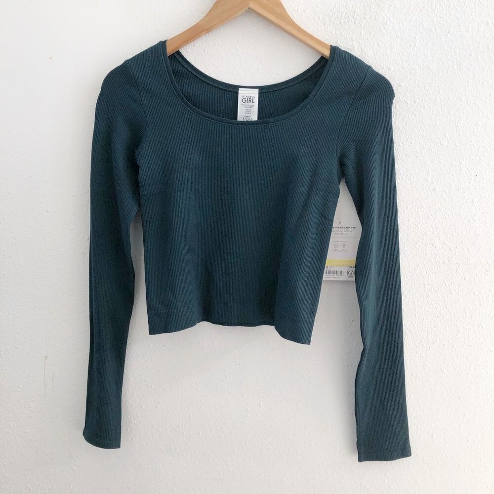 NWT ATHLETA GIRL Rise Above Rib‎ Crop Top Size XXL